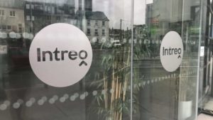 Glass doors of an Intreo office