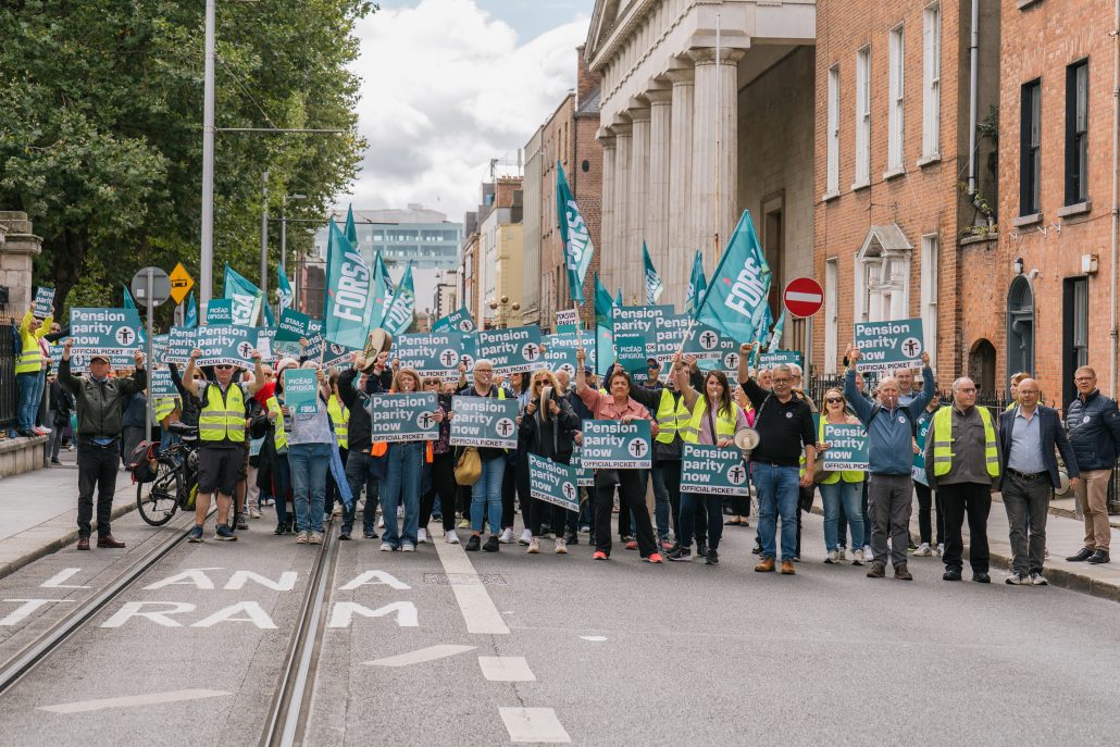 School secretaries and Caretakers picket outside Department of Education
